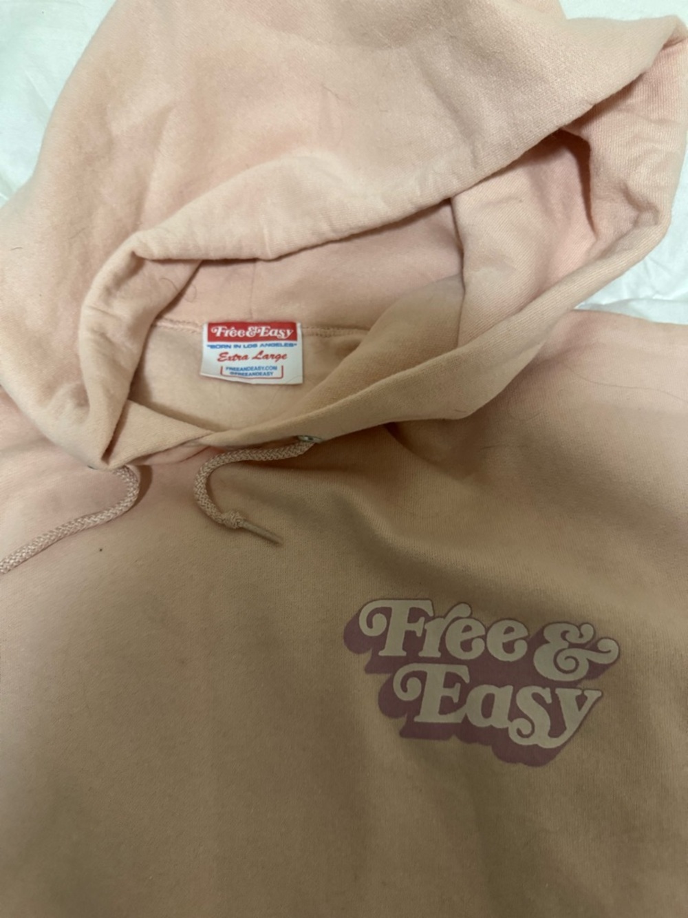 Free & Easy Peach-Pink Logo Hoodie